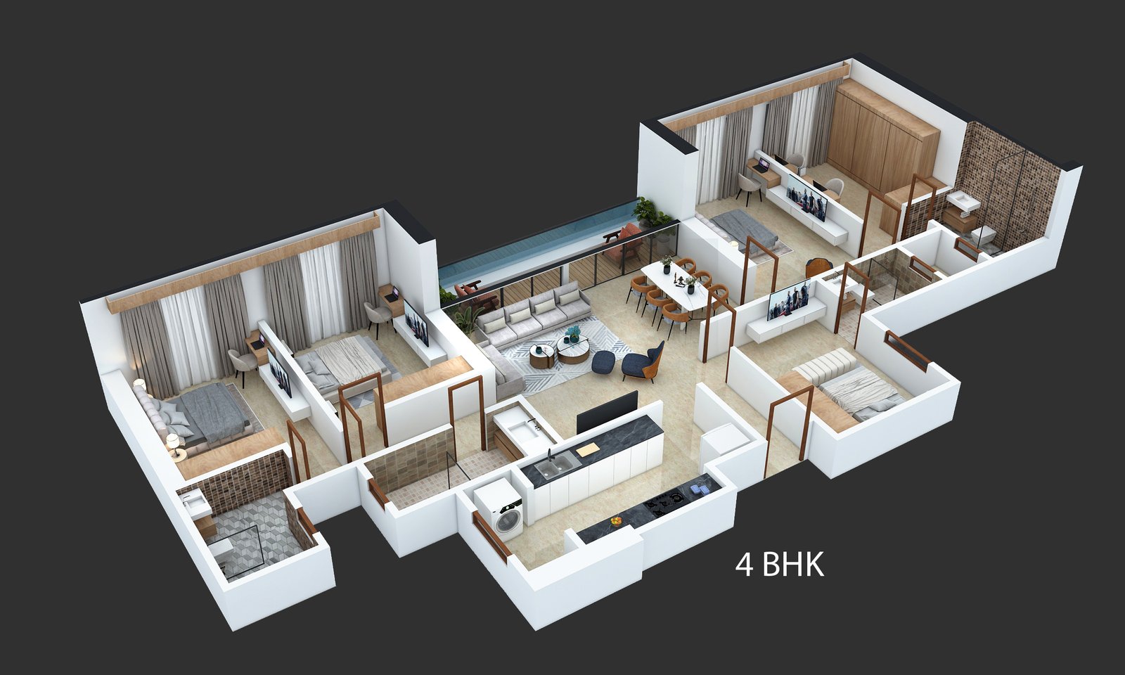 Vaishno Sky 4 BHK Jodi Flat Layout Mumbai